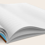  Sky Blue and Chestnut Brown Geometric Minimalist Geo Chain Vertical Stripe Pattern Notebook Gallery Image 2