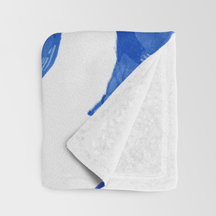 Sleepy Cozy Kitty Cats in Royal Blue & White Throw Blanket Gallery Image 3