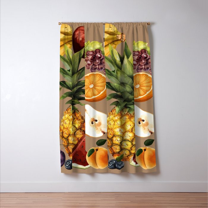 Fruits Botanical Art 2 Window Curtain Gallery Image 3