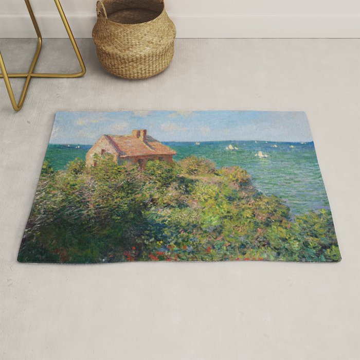 Fisherman's Cottage on the Cliffs at Varengeville Claude Monet Rug Gallery Image 1