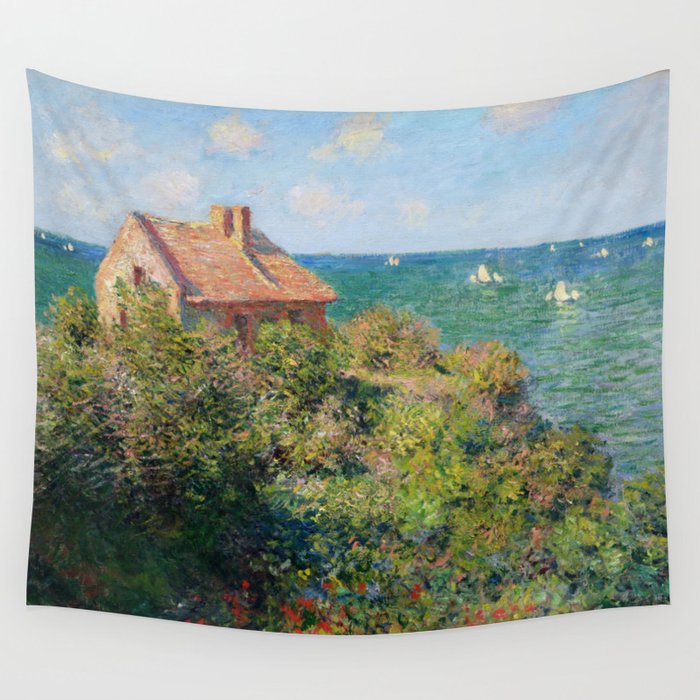 Fisherman's Cottage on the Cliffs at Varengeville Claude Monet Wall Tapestry Gallery Image 4