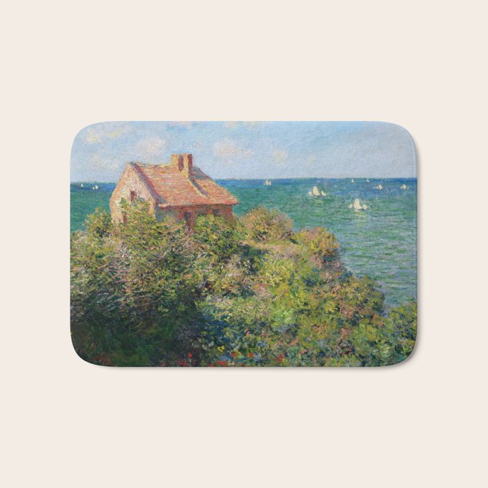 Fisherman's Cottage on the Cliffs at Varengeville Claude Monet Bath Mat Gallery Image 1