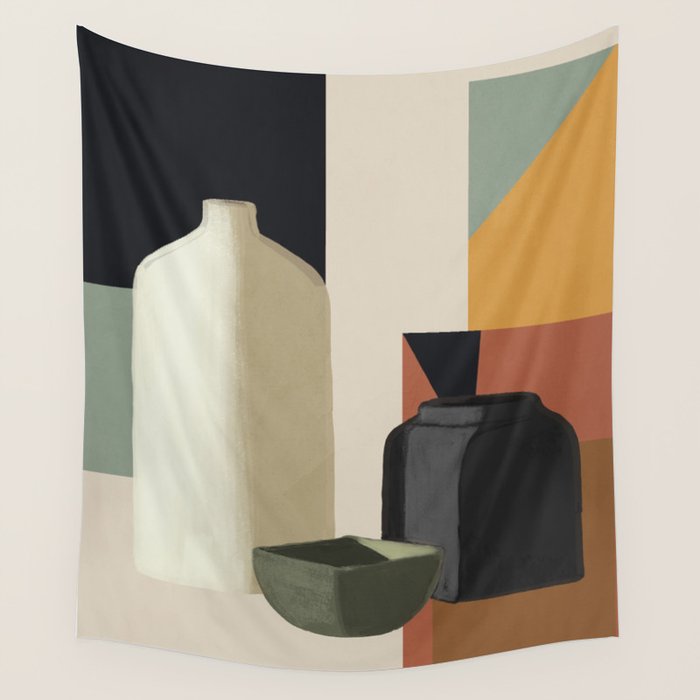 Abstract Art Vases 3 Wall Tapestry Gallery Image 1