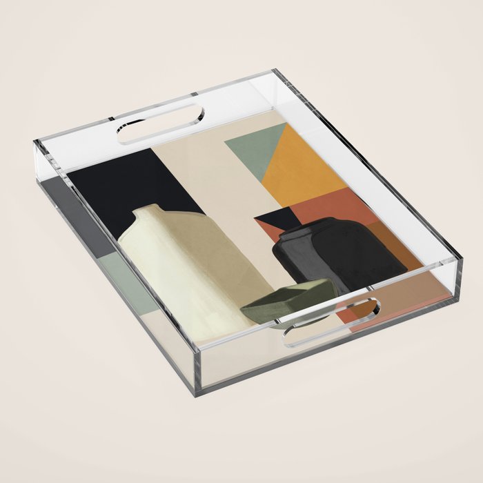 Abstract Art Vases 3 Acrylic Tray Gallery Image 1