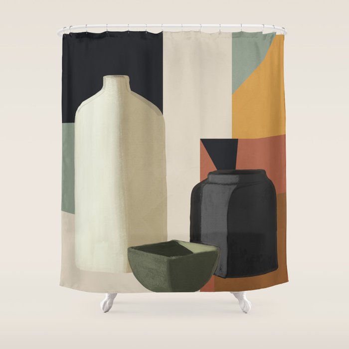Abstract Art Vases 3 Shower Curtain Gallery Image 1