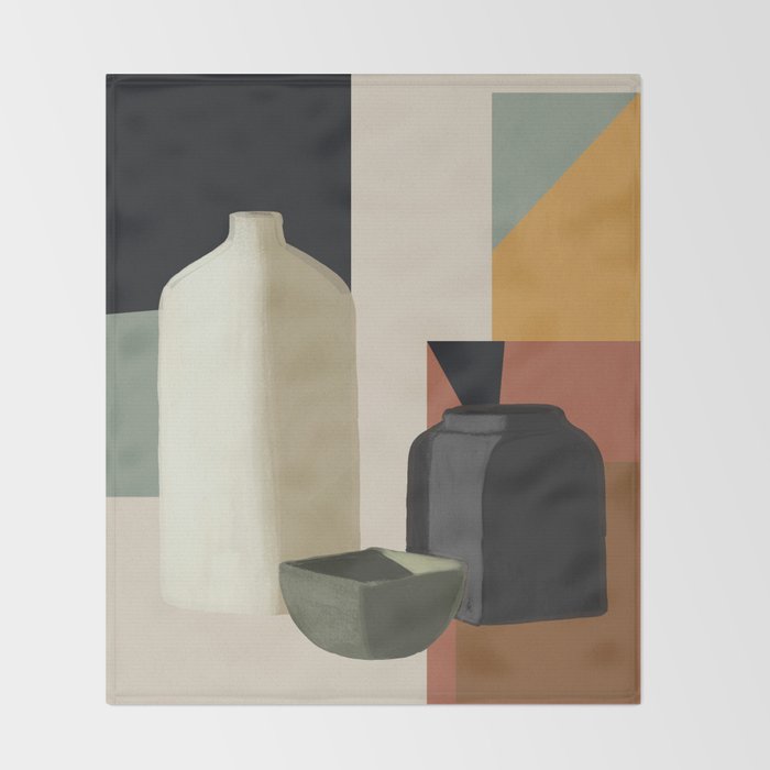Abstract Art Vases 3 Throw Blanket Gallery Image 2