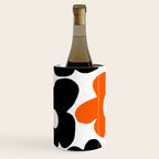 Large Orange and Black Retro Flowers White Background #decor #society6 #buyart Wine Chiller Gallery Image 2