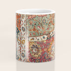 Persian Medallion Rug II // 16th Century Distressed Red Green Blue Flowery Colorful Ornate Pattern Coffee Mug Gallery Image 4