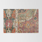 Persian Medallion Rug II // 16th Century Distressed Red Green Blue Flowery Colorful Ornate Pattern Rug Gallery Image 2