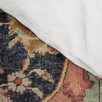 Persian Medallion Rug II // 16th Century Distressed Red Green Blue Flowery Colorful Ornate Pattern Comforter Gallery Image 4