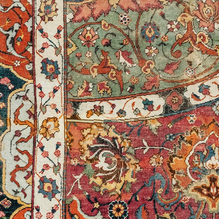Persian Medallion Rug II // 16th Century Distressed Red Green Blue Flowery Colorful Ornate Pattern Coffee Mug Gallery Image 2