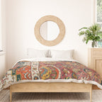 Persian Medallion Rug II // 16th Century Distressed Red Green Blue Flowery Colorful Ornate Pattern Duvet Cover Gallery Image 3