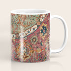 Persian Medallion Rug II // 16th Century Distressed Red Green Blue Flowery Colorful Ornate Pattern Coffee Mug Gallery Image 1