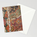 Persian Medallion Rug II // 16th Century Distressed Red Green Blue Flowery Colorful Ornate Pattern Stationery Card Gallery Image 2