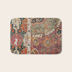 Persian Medallion Rug II // 16th Century Distressed Red Green Blue Flowery Colorful Ornate Pattern Bath Mat Gallery Image 1