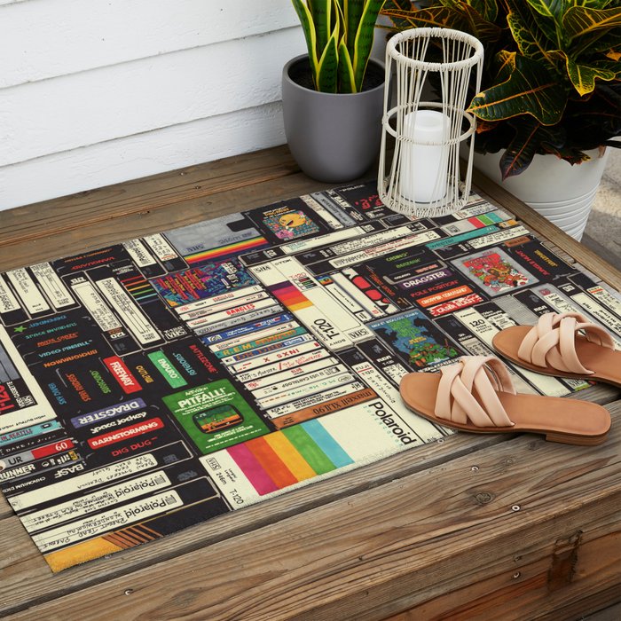 Cassettes, VHS and Video Games Outdoor Rug Gallery Image 2