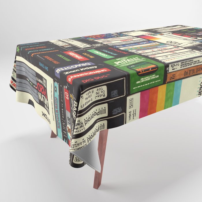 Cassettes, VHS and Video Games Tablecloth Gallery Image 1