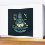 Cat Meditation Buddhism Buddha by Tobe Fonseca Wall Mural Gallery Image 2