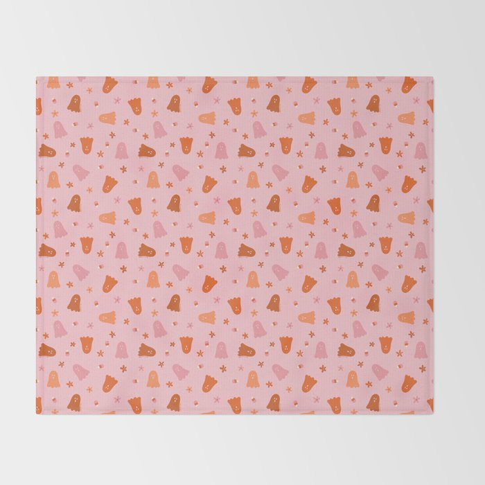 Fall Ghost Print Throw Blanket Gallery Image 2
