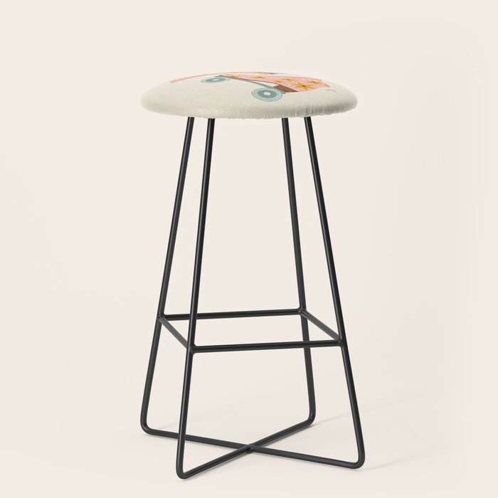 Retro Roller Skates - Blush & Mint Palette Stool Gallery Image 1