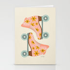 Retro Roller Skates - Blush & Mint Palette Stationery Card Gallery Image 2