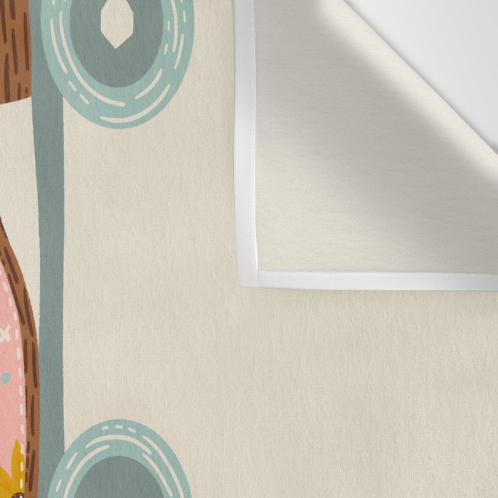 Retro Roller Skates - Blush & Mint Palette Wall Tapestry Gallery Image 3
