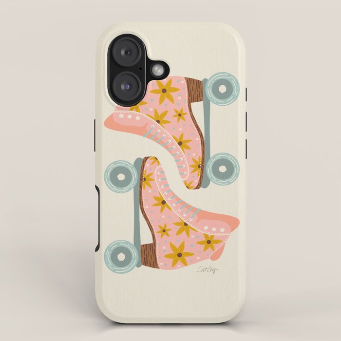 Retro Roller Skates - Blush & Mint Palette iPhone Case Gallery Image 1