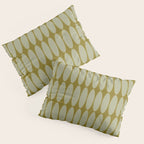 Mid Century Modern Geometric Ovalia Pattern in Vintage Olive Green and Celadon Pillow Sham Gallery Image 3