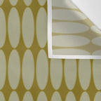 Mid Century Modern Geometric Ovalia Pattern in Vintage Olive Green and Celadon Wall Tapestry Gallery Image 3