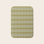 Mid Century Modern Geometric Ovalia Pattern in Vintage Olive Green and Celadon Bath Mat Gallery Image 1