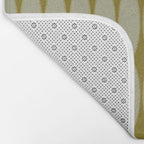 Mid Century Modern Geometric Ovalia Pattern in Vintage Olive Green and Celadon Bath Mat Gallery Image 2