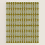Mid Century Modern Geometric Ovalia Pattern in Vintage Olive Green and Celadon Jigsaw Puzzle Gallery Image 1