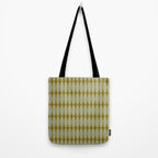 Mid Century Modern Geometric Ovalia Pattern in Vintage Olive Green and Celadon Tote Bag Gallery Image 2