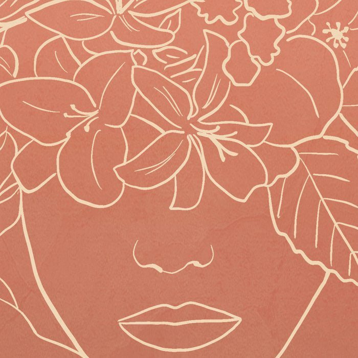 WOMAN WITH FLOWERS 7 Line Art 2 Coffee Mug Gallery Image 2