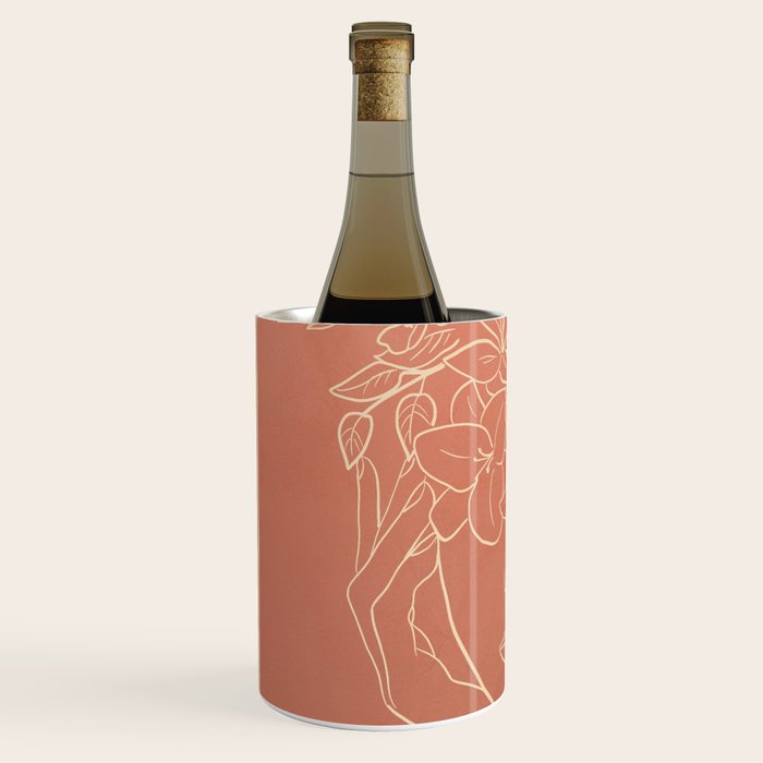 WOMAN WITH FLOWERS 7 Line Art 2 Wine Chiller Gallery Image 2