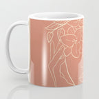 WOMAN WITH FLOWERS 7 Line Art 2 Coffee Mug Gallery Image 3