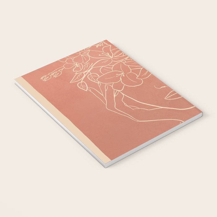 WOMAN WITH FLOWERS 7 Line Art 2 Notebook Gallery Image 3