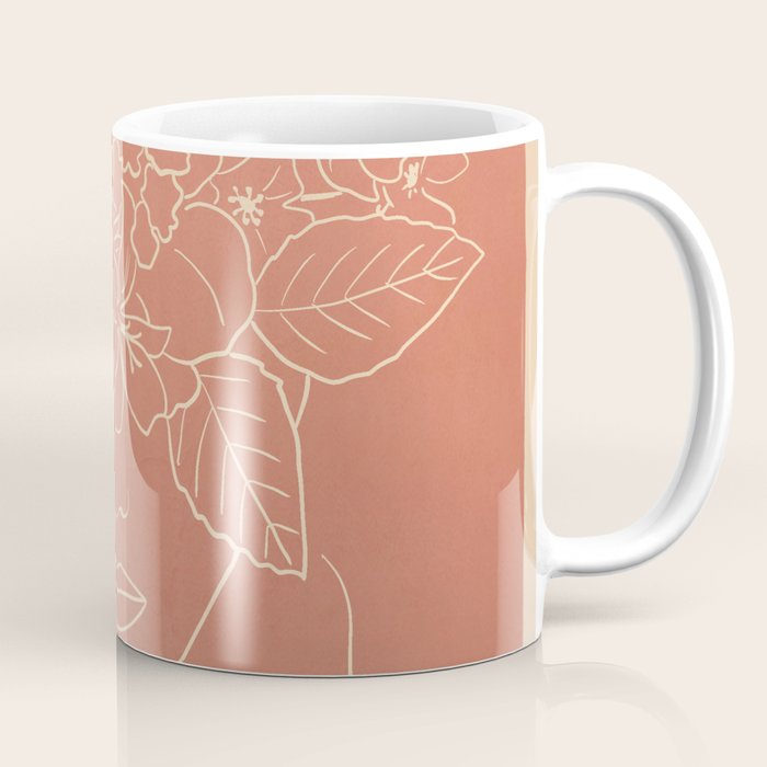 WOMAN WITH FLOWERS 7 Line Art 2 Coffee Mug Gallery Image 1