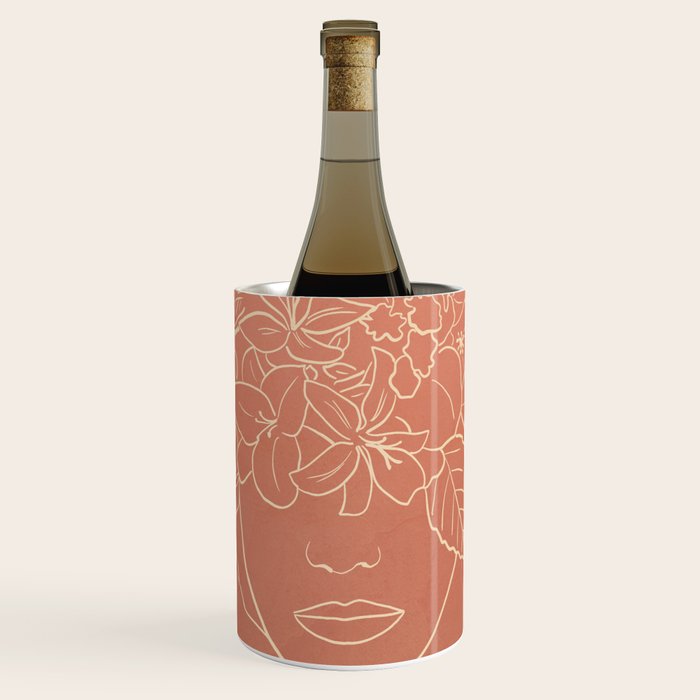 WOMAN WITH FLOWERS 7 Line Art 2 Wine Chiller Gallery Image 1