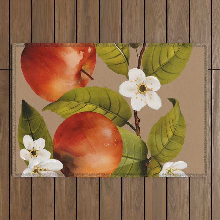 Apples Botanical Art 2 Outdoor Rug Gallery Image 1