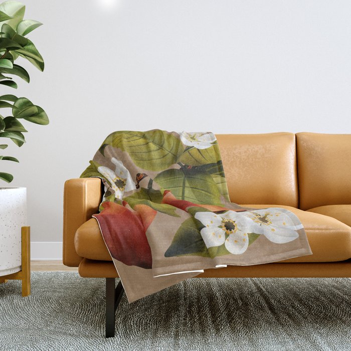 Apples Botanical Art 2 Throw Blanket Gallery Image 1