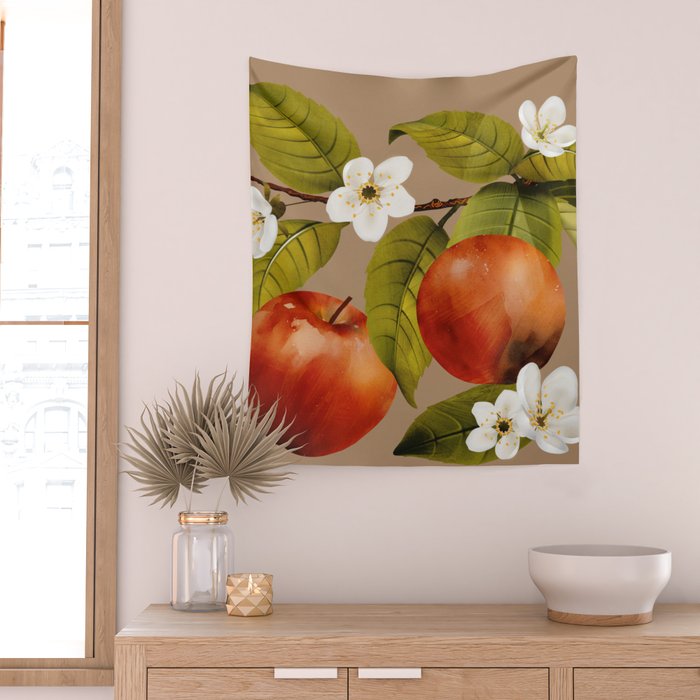 Apples Botanical Art 2 Wall Tapestry Gallery Image 2