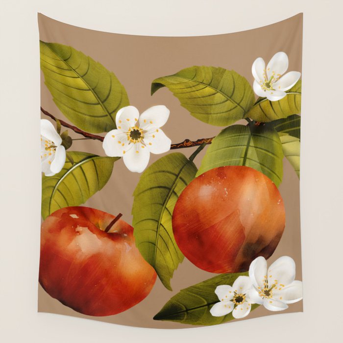 Apples Botanical Art 2 Wall Tapestry Gallery Image 4
