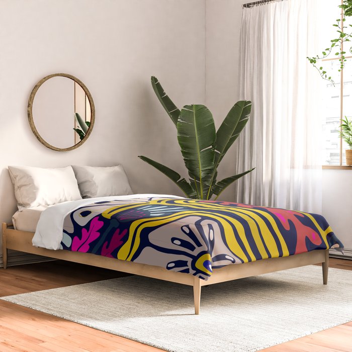 Playful flowers illustration Comforter Gallery Image 2