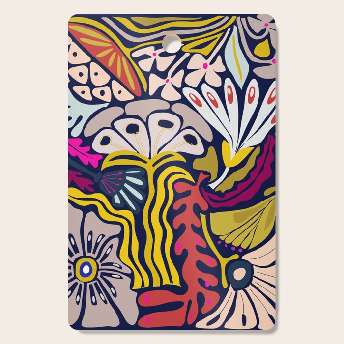 Playful flowers illustration Cutting Board Gallery Image 1