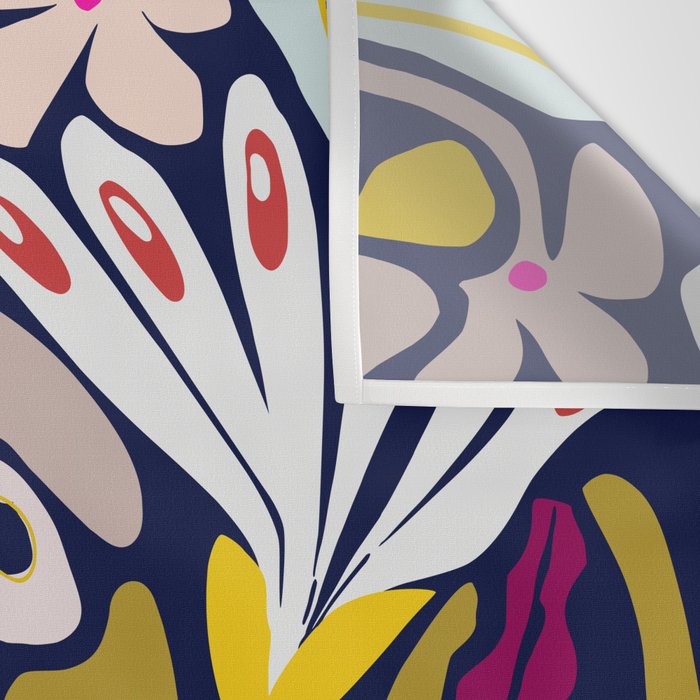 Playful flowers illustration Wall Tapestry Gallery Image 3