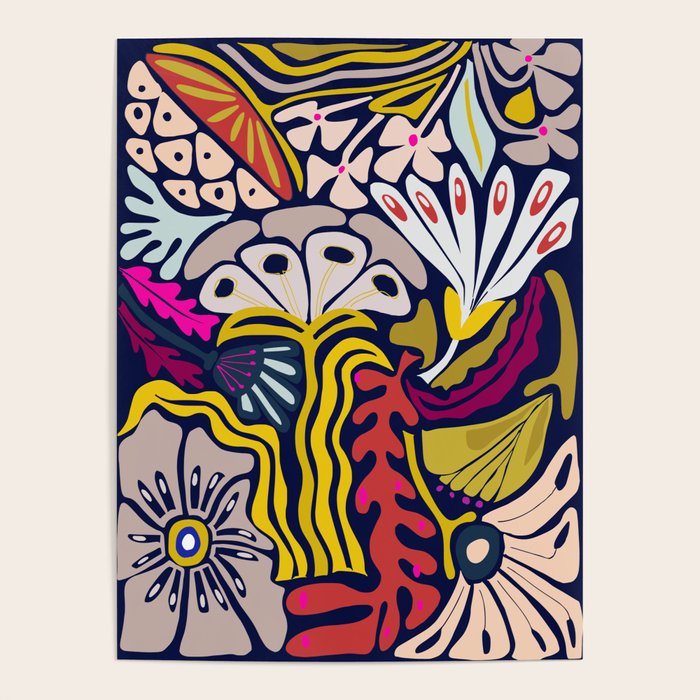 Playful flowers illustration Poster Gallery Image 4