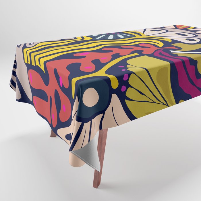 Playful flowers illustration Tablecloth Gallery Image 1