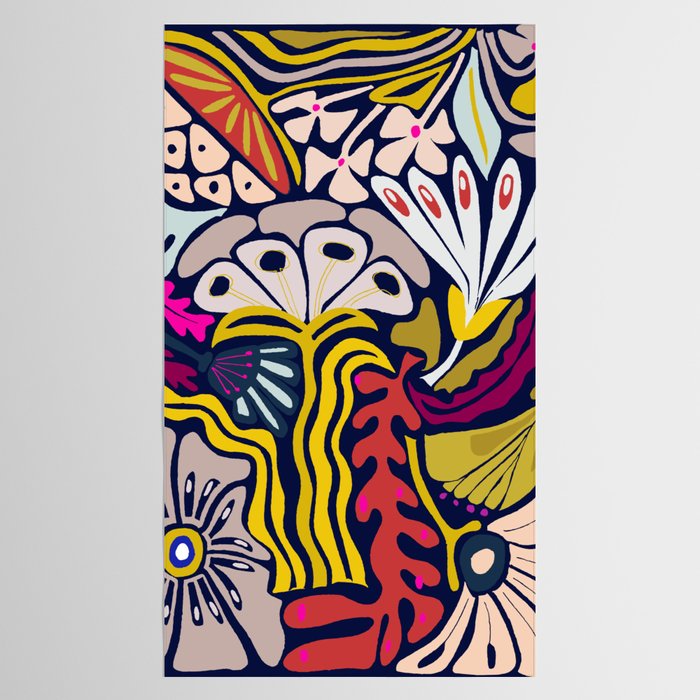 Playful flowers illustration Tablecloth Gallery Image 2