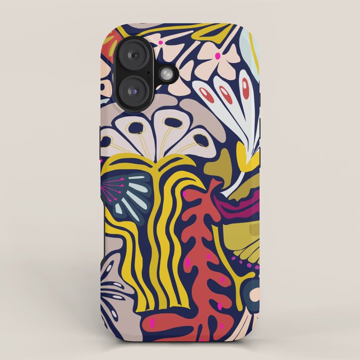 Playful flowers illustration iPhone Case Gallery Image 1